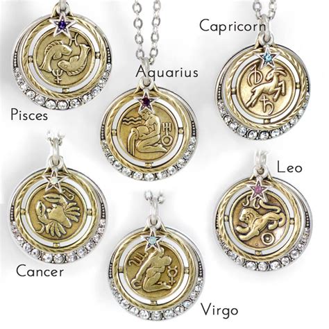 Zodiac sign amulet necklace